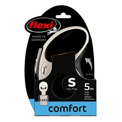 Flexi New Comfort S Tape įtraukiama pavadėlė šunims, sveriančiams iki 15 kg, 5 m, juoda — 4 nuotrauka