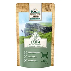 WILDES LAND lamb&rice konservuotas begrūdis pašaras suaugusiems šunims su ėriena ir ryžiais, 150 g