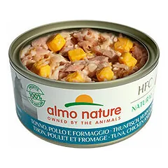 Almo Nature HFC Natural tunas, vištiena ir sūris, drėgnas maistas katėms 150 g — 3 nuotrauka
