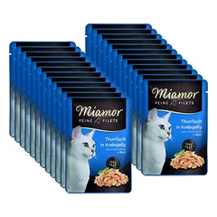 Miamor Feine Filets - drėgnas kačių maistas tunas krabų drebučiuose 24x100g