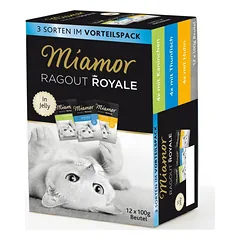 MIAMOR Ragout Royale Multibox 12 x 100 g Žuvyčių ir mėsos skonio drėgnas kačių ėdalas