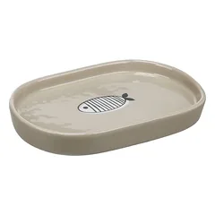 Flamingo Futter- und Trinknapf Fisha oval taupe
