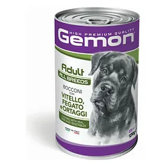 Gemon Dog Adult All Breeds Chunks with Veal, Liver & Vegetables 1250 g