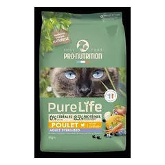 Pro Nutrition Pure Life Adult Sterilised Chicken sausas maistas suagusioms sterilizuotoms katėms, 8 kg
