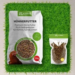 KLASEBO Premium Hühnerfutter-Set mit getrockneten Schwarzkopfmaden