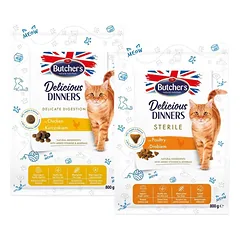 BUTCHER'S Functional Cat Indoor su paukštiena 800 g + Sensitive su vištiena 800 g