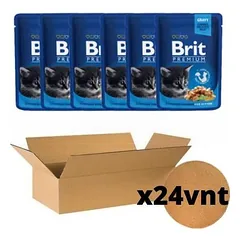 Brit Premium Chicken Chunks Kitten konservai kačiukams, dėžė 24x 100g