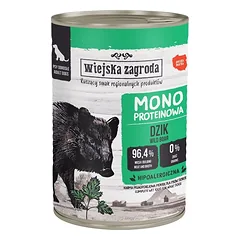 WIEJSKA ZAGRODA Monoprotein Wild boar šlapias šunų maistas 12x400 g