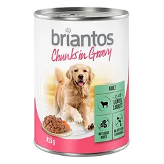 Briantos Chunks in Gravy drėgnas maistas šunims, ekonominė pakuotė 24 x 415 g — 2 nuotrauka