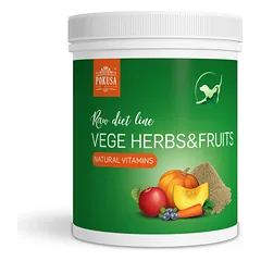 Pokusa RawDietLine Vege Herbs & Fruits - miltelių pavidalo žolelės, daržovės ir vaisiai, vitaminų ir maistinių skaidulų šaltinis, 1000g — 2 nuotrauka