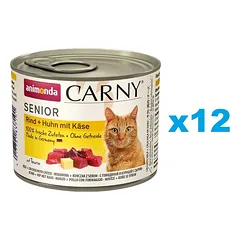 ANIMONDA Carny Senior jautiena, vištiena ir sūris 12x200 g