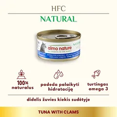Almo Nature HFC Tuna with Clams konservai katėms su tunu ir moliuskais, 70 g — 2 nuotrauka