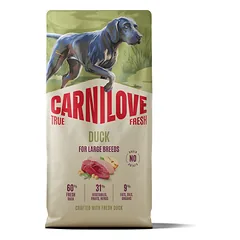 CARNILOVE True Fresh Dog Duck Junior Large 12 kg sausa maistas su šviežia antis didelių veislių jauniems šunims