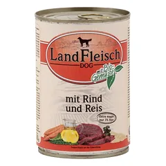 LandFleisch konservai su jautiena ir ryžiais šunims, 400 g