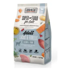 Mac's Cat Dry Adult sausas pašaras su lašiša ir upėtakiu katėms