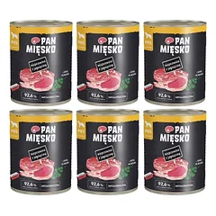 PAN MIŠKO Kiauliena su aviena drėgnas maistas šunims 6x800 g