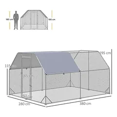 Vištidė PawHut 280x380x195cm., sidabrinės spalvos — 3 nuotrauka