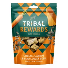 Tribal Rewards sausainiai šunims su sūriu, morkomis ir saulėgrąžomis, 125 g