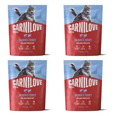 CARNILOVE Active Cat Salmon and Turkey Adult Large 4x400 g lašiša ir kalakutas, didelių veislių katėms
