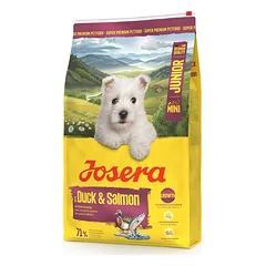 JOSERA Duck and Salmon Junior Mini 10 kg tinkamam mažų veislių šuniukams