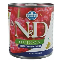 Farmina N&D Dog Quinoa Adult Weight Management, drėgnas maistas šunims 285 g