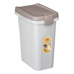 StefanPlast konteineris ėdalo laikymui, baltas su rudai pilku dangčiu, 15 l