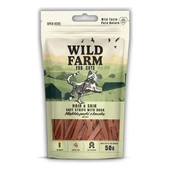 WILD FARM hair&skin soft duck strips 50g kačių skanėstas