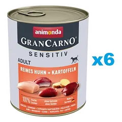 ANIMONDA Grancarno Sensitive vištiena su bulvėmis 6x800 g