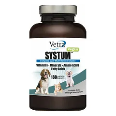 Vetra SYSTUM Vegan multivitaminų papildas katėms ir šunims, vegetariškos kapsulės, 180 kapsulių, 150 g