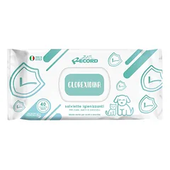 Record Maxi Chlorexidine valomosios servetėlės šunims, katėms ir šuniukams, 40 vnt.