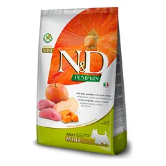 Sausas pašaras šunims FARMINA N&D PUMPKIN DOG Dry Wild Boar&Apple ADULT MINI 2,5kg