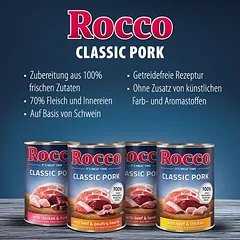 Rocco Classic Pork drėgnas maistas šunims, ekonominė pakuotė 12 x 800 g — 2 nuotrauka