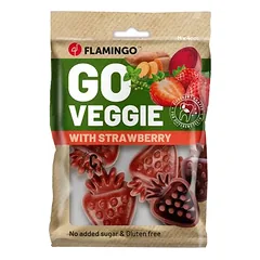 Flamingo Veggie braškių skanėstai šunims, raudoni