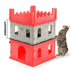 Canadian Cat Company Felty Fort veltinio kačių pilis, L 55 x B 55 x H 32 cm – antracitas – aukštų priedų rinkinys — 5 nuotrauka