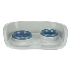 Trixie Dubenėlių kompl. su padėklu, plastikas, 0.25 l/9cm, 0.3 l/11cm 46x11x30cm pilka/įv.
