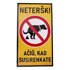 Informacinė lentelė parduotuvėje akvazoo.lt