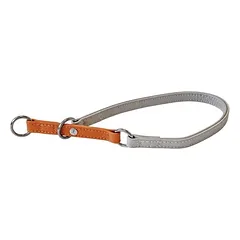 Das Lederband Zughalsband mit Stop Amsterdam Orange/Grey