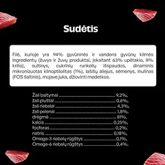 Begrūdis šlapias pašaras šunims su upėtakiu ir kriliu, 85 g | 1 — 5 nuotrauka