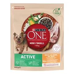 PURINA ONE Mini Active vištiena, ryžiai - sausas maistas šunims - 800g