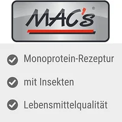 MAC's Monoprotein su vabzdžiais ir superfood, drėgnas maistas šunims 6 x 180 g, 100 - 199 g — 2 nuotrauka