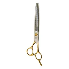 Tauro Pro Line Žirklės filiravimui Janitos Plungės linija, dešiniarankiams, 16 cm, 40 dantukų, 440c nerūdijančio plieno, auksinės rankenėlės — 2 nuotrauka