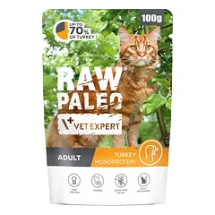 Raw Paleo adult cat - Turkey pouch 100g