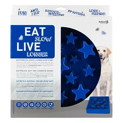 Eat Slow Live Longer Star L - kvadratinis dubuo šunims, kuris lėtina valgymą, žvaigždės, Niebieski / 30cm — 3 nuotrauka