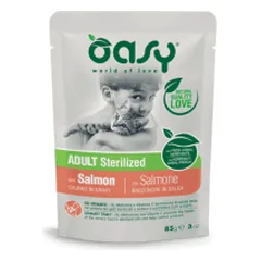 Oasy Adult Sterilized Salmon guliašas su lašiša suaugusioms sterilizuotoms katėms