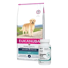 EUKANUBA Adult Golden Retriever 12kg + LAB-V Immuno Hard 45 kapsulės