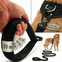 HUND IST KÖNIG ilgas pavadėlis su saugiu karabinu ir rankena