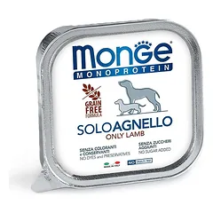 Monge Monoprotein Solo Lamb begrūdis paštetas šunims