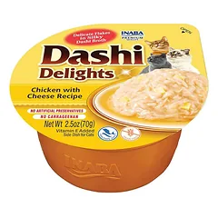 Ciao Dashi Delights katėms, plėšyta vištiena su sūriu sultinyje