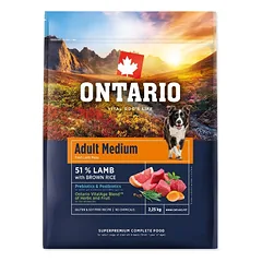 Ontario Adult Medium Lamb & Brown Rice 2,25kg
