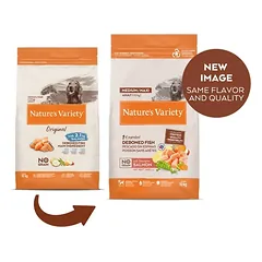 Nature’s Variety No Grain Adult Medium/Maxi su lašiša – sausas maistas vidutinių ir didelių veislių šunims, 10 kg